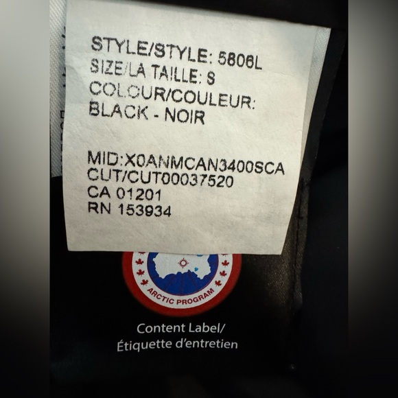 Canada Goose Women's Gabriola parka Size S in Black Style 5806L - Picture 4 of 7